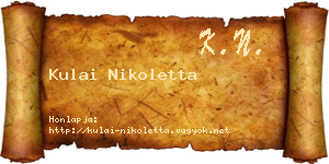 Kulai Nikoletta névjegykártya