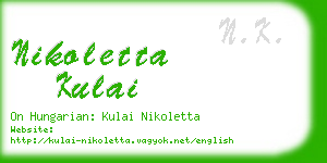 nikoletta kulai business card